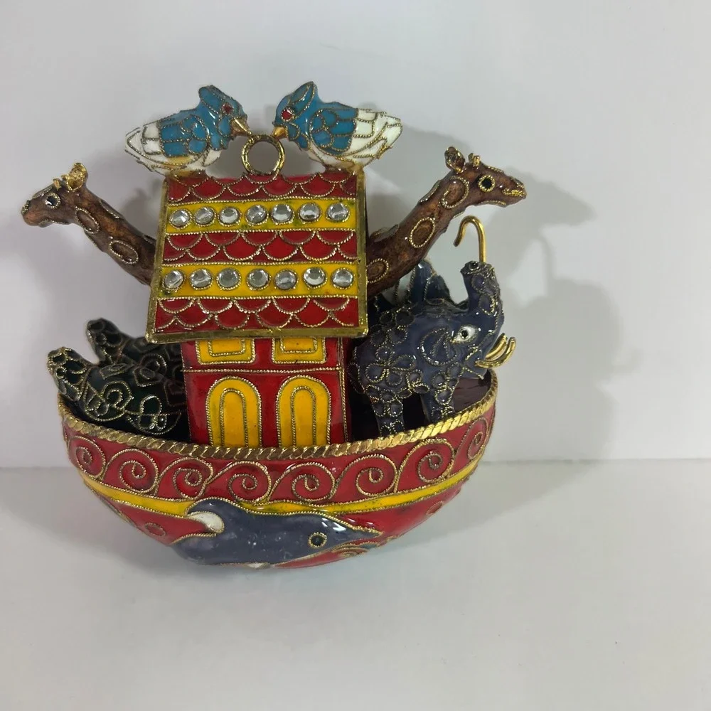 Dillards Trimmings Cloisonne Noahs Ark Christmas Ornament 2007
